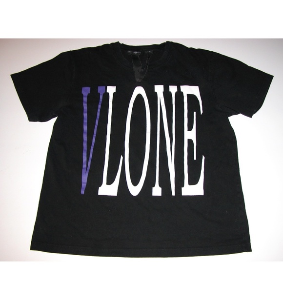 VLONE Staple OG Purple & White on Black T-shirt Mens L - Picture 2 of 8